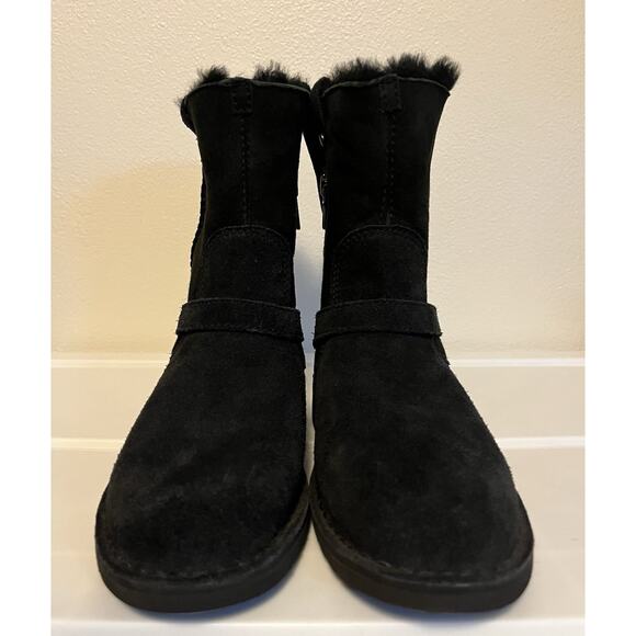 UGG Lined Boots Black Aveline Harness Strap Suede Womens Size US 5/EU 36 1112469 - Picture 3 of 13